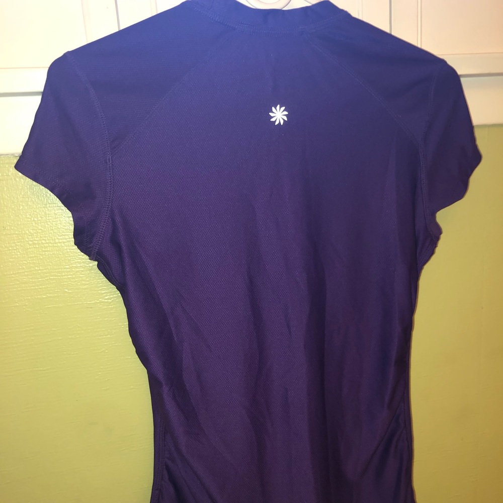 Purple Athleta short sleeve workout top